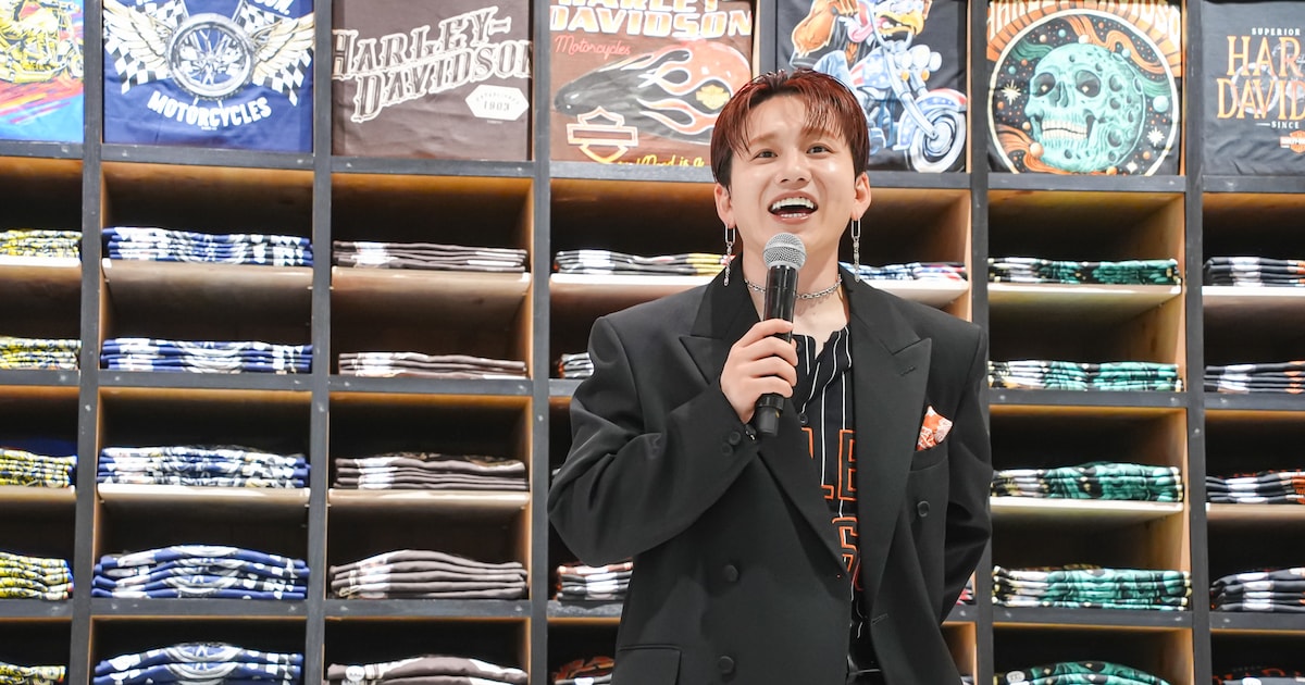 Da-iCE's Sota Hanamura Shows Off Harley-Davidson at Tokyo Store Opening